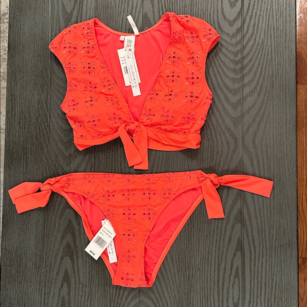 Bleu Rod Beattie Orange Eyelet Bikini Set -New 🌴🌴🌴 - Picture 1 of 11